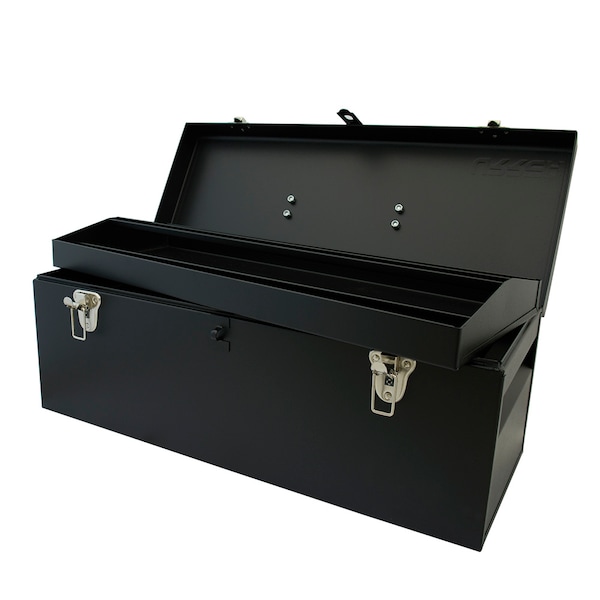 Tool Box, Steel, Black, 25 in W x 9-1/2 in D x 9-1/2 in H